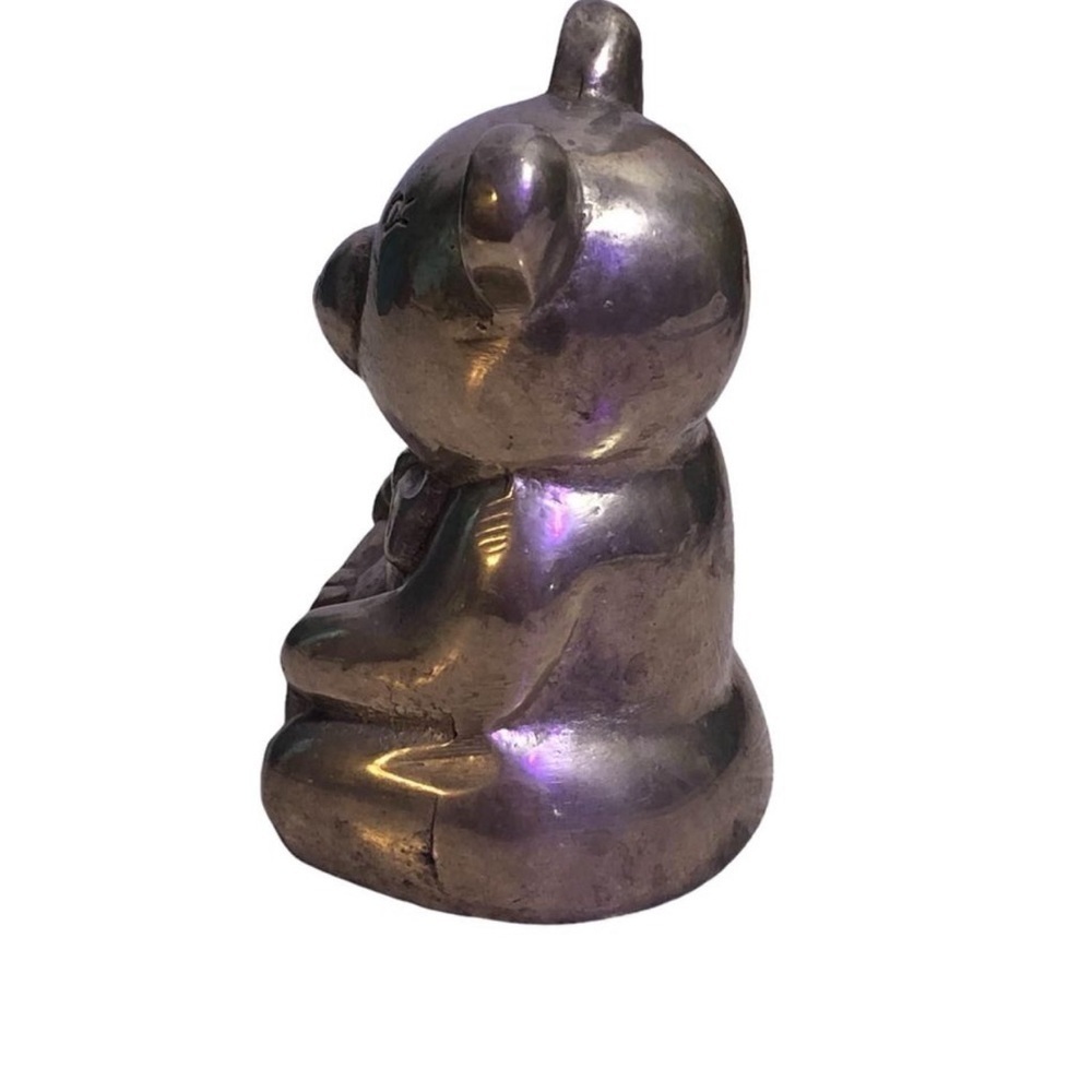 Cute Vintage Brass Bear Playing Drum - Picture 2 of 6